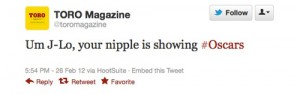 J Lo Nipple Slip Oscars Twitter
