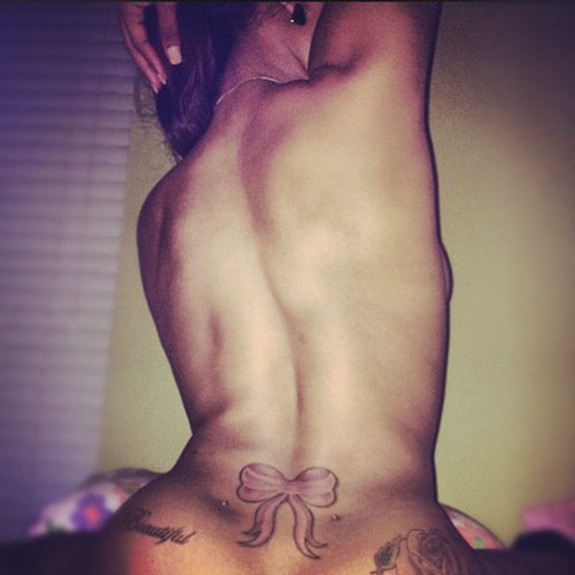 Tattoo Girl Tramp Stamp Bow