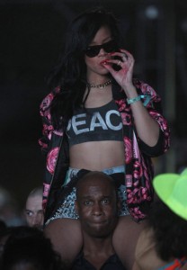 Rihanna Coachella 2012 Bodyguard Shoulders