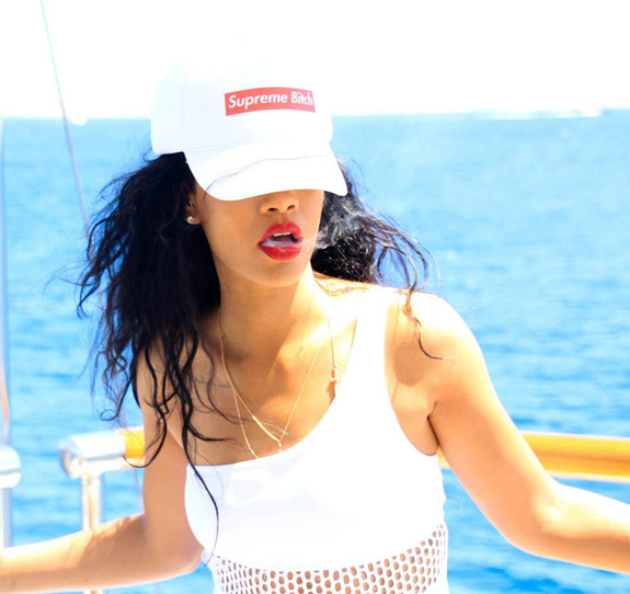 Rihanna Supreme Bitch Yacht Vacation