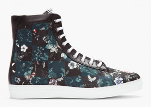 McQ Alexander McQueen Black Checkerboard Floral Sneakers