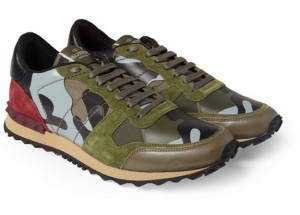 Valentino Camouflage-Print Leather and Suede Sneakers | Mankind Unplugged