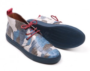 Blue Del Toro Camo Genuine Crocodile Alto Chukka Sneaker