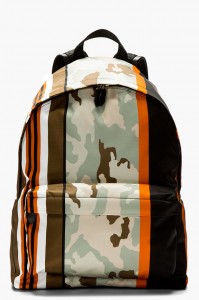 Givenchy Mint Orange Printed Camo Backpack