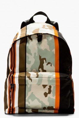 Givenchy Mint & Orange Printed Camouflage Backpack