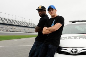 50 Cent NASCAR Driver Parker Kilgerman Car Lean