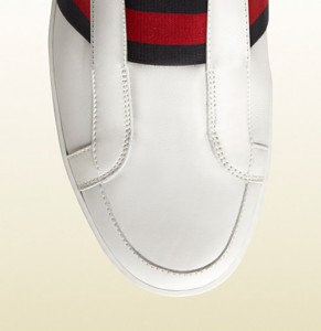 Gucci White Leather Slip On Sneaker