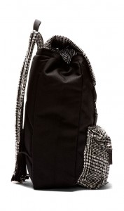 Ami Black Wool Tweed Panel Backpack