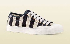 Gucci Stripped Canvas Low Top Sneakers