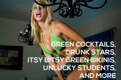 Itsy Bitsy Green Bikini Drinks St Patricks Day