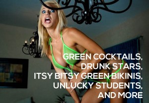 Itsy Bitsy Green Bikini Drinks St Patricks Day