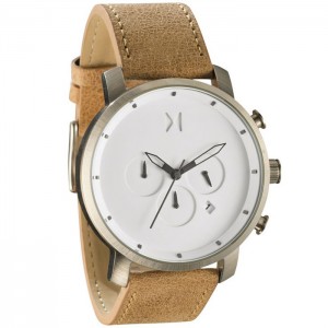 MVMT Chrono White Carmel Leather Watch