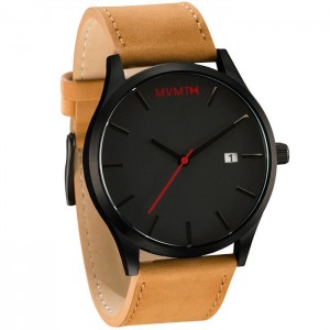 MVMT Classic Black Tan Leather Watch