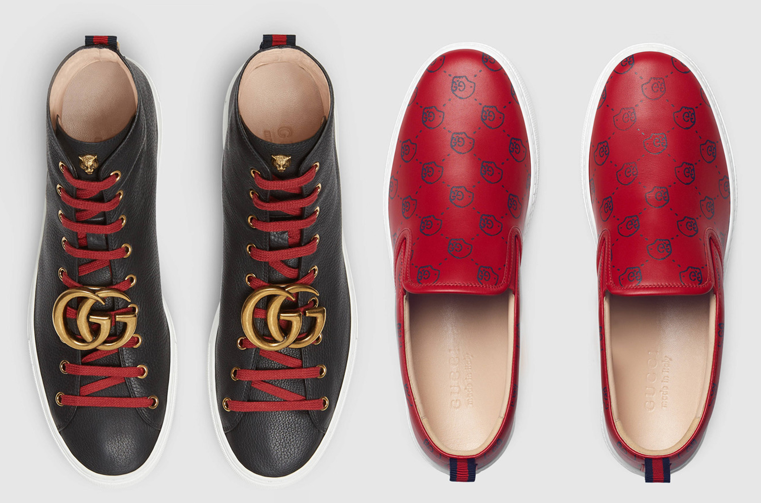 Gucci Leather Sneaker With GG